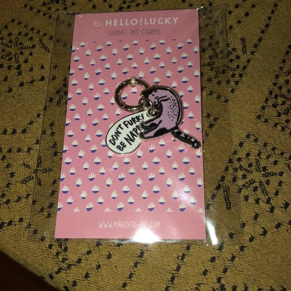 Magenta Don’t Furry Be Nappy Enamel Pet Charm